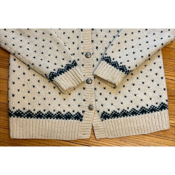 Vintage 80s Women’s Large Eddie Bauer Holiday XMAS Wool Cardigan Sweater - Picture 4 of 9